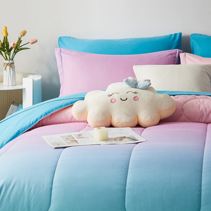 Rainbow Ombre 5- or 7-Piece Bed-in-a-Bag Set in Pink with Twin, Full, Queen and King Sizes