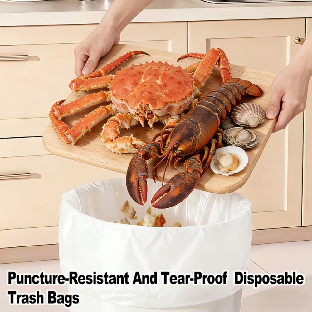 13 Gallon Trash Bags Tear-Resistant Drawstring Garbage Bags with Fresh Lemon Scent Thickened for Home Cooking, Dining and Outdoor Meals