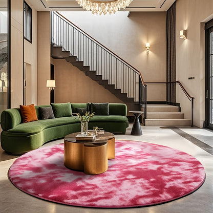 Area Rug Fluffy Faux-Fur Shag in Solid, Tie-Dye and Ombre Colors with Six available Room Sizes