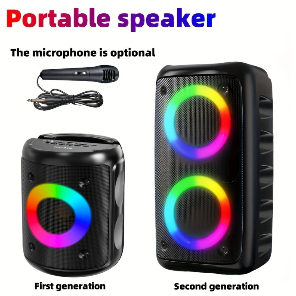 HY-3317 Party Speaker with Disco Lights & Microphone, Large Portable Subwoofer Outdoor Wireless Speaker
