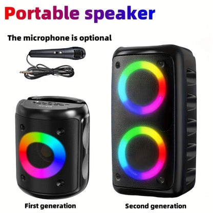 HY-3317 Party Speaker with Disco Lights & Microphone, Large Portable Subwoofer Outdoor Wireless Speaker
