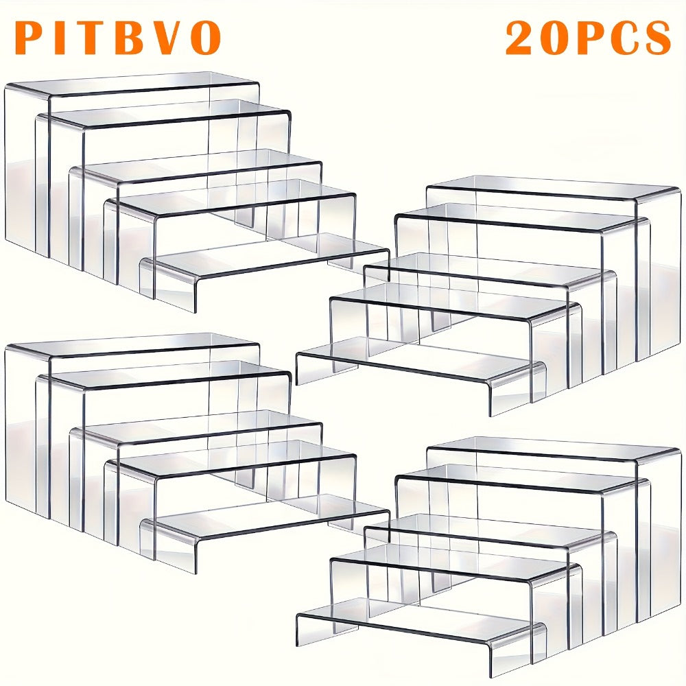 Acrylic Display Risers Clear Transparent Stands for Funko Pop Figures, Cupcakes, Jewelry, Perfume Bottles