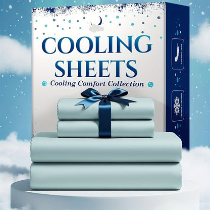 Bamboo Blend Cooling Bed Sheet Set 4pcs – Ultra Soft Breathable Kids Sheets, Deep Pocket Fitted Sheet 18"-24"