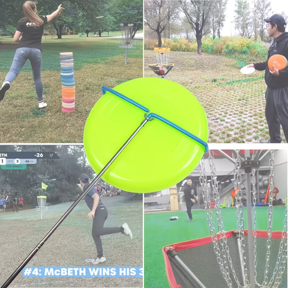 Disc Golf Retriever Telescopic Rod 16FT – Stainless Steel Extendable Pickup Tool for Flying Disc Frisbee Golf Accessories