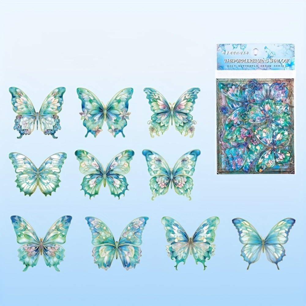 3D Butterfly Stickers 120pcs Holographic Glitter Resin Clear Aesthetic Decal Pack for an Everyday Personal Care Routine