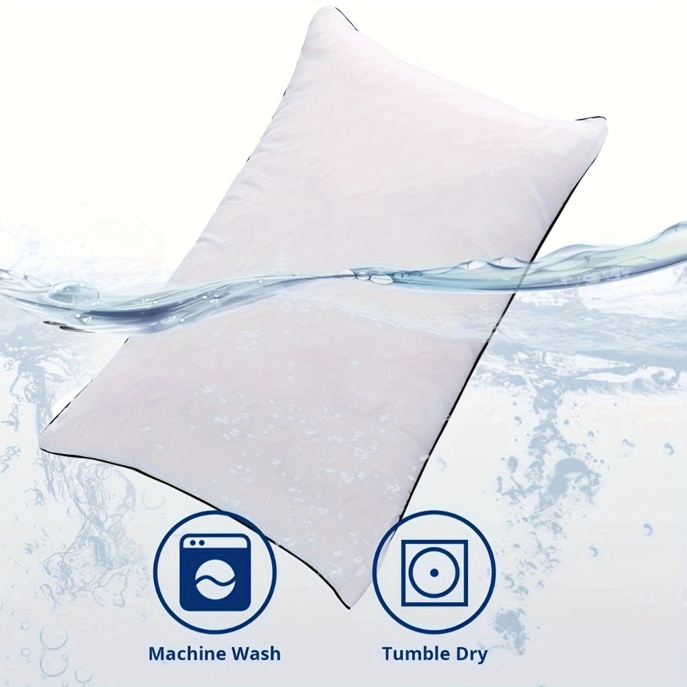 Hotel Quality Sleep Pillows Firm Support Cool-to-Touch Fiber Fill 2/4 Pack – Back Stomach Side Sleeper Pillow Set Soft Breathable Bed
