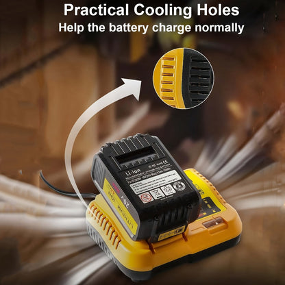 Fast Battery Charger for DeWalt 12V 20V 60V MAX Compatible with DCB120 DCB126 DCB200 DCB201 for Entryways, Bedrooms and Living Spaces