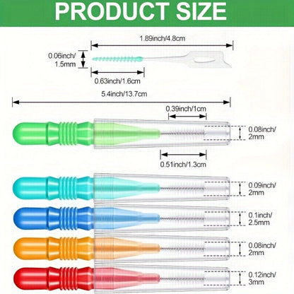 Interdental Brush Picks 350 Pack Soft Floss Dental Toothpick Cleaners Mixed Color – Oral Care Flosser Refill