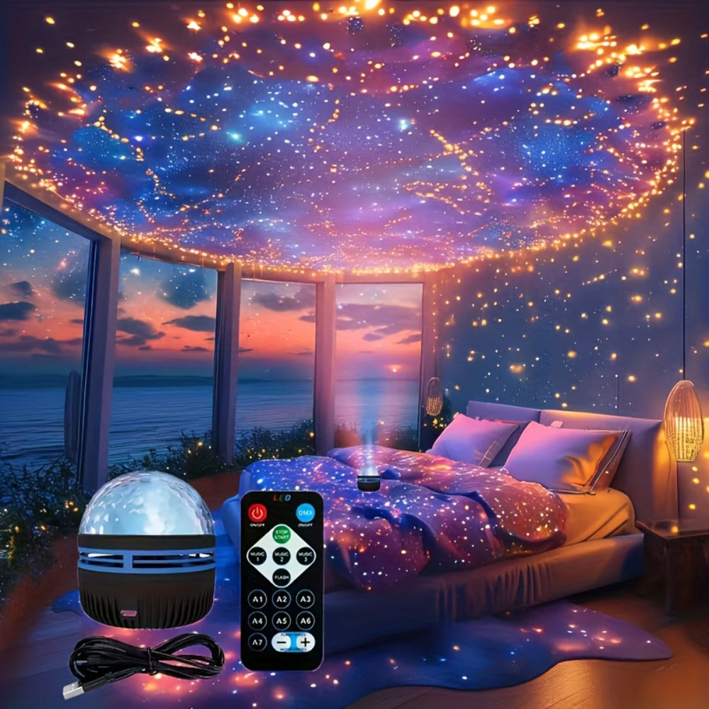 Water Ripple Projection Lamp 3D Dynamic Wave Atmosphere Light, USB Powered, Remote Control