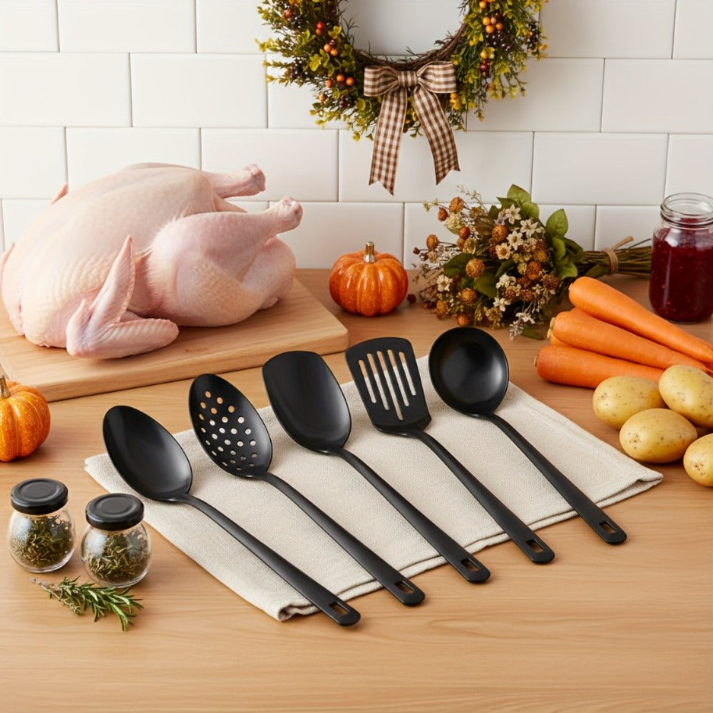 6 Piece Korean Style Stainless Steel Kitchen Utensil Set Cooking Spoons Spatula Ladle for Home Cooking, Dining and Outdoor Meals