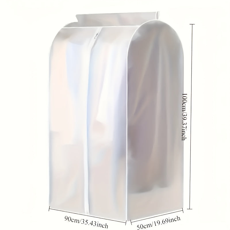 Garment Bag Clothes Dust Cover – Translucent PEVA Waterproof Hanging Storage Bag for Coat Dress Suit, Thickened Washable, Multiple Sizes