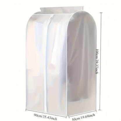 Garment Bag Clothes Dust Cover – Translucent PEVA Waterproof Hanging Storage Bag for Coat Dress Suit, Thickened Washable, Multiple Sizes