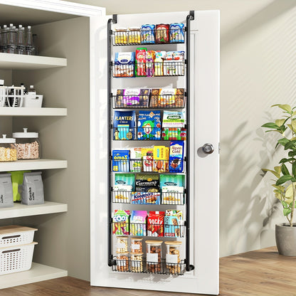 Over The Door Organizer – Multi-Layer Pantry Storage Rack for Kitchen Bathroom Laundry Room, Space Saving Door Hanging Shelf