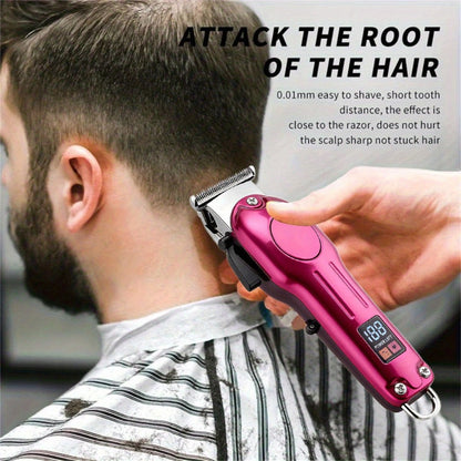 Cordless Hair Clipper Set for Men & Women – Professional Wireless Barber Clippers with T-Blade Trimmer, LED Screen, Adjustable Taper Lever