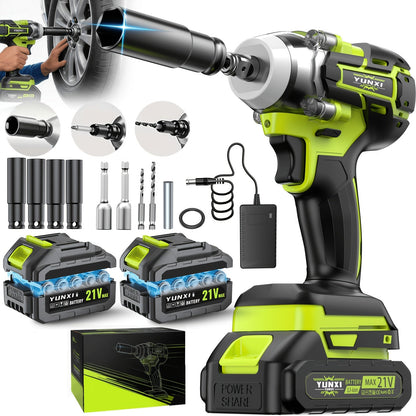 Cordless Impact Wrench Brushless Motor 3-in-1 High Torque, Rechargeable Battery, Design, Variable Speed