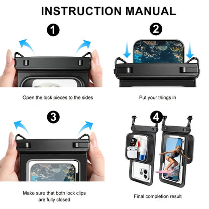 Phone Pouch 2 Pack Floating Dual Compartment Dry Bag for Camping, Travel and Outdoor Use, with the Listed Configuration