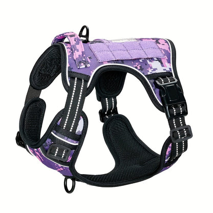 No-Pull Dog Harness Military Style Reflective Vest with Control Handle – Tactical Dog Harness for Training & Service Dogs, S/M/L/XL, Black