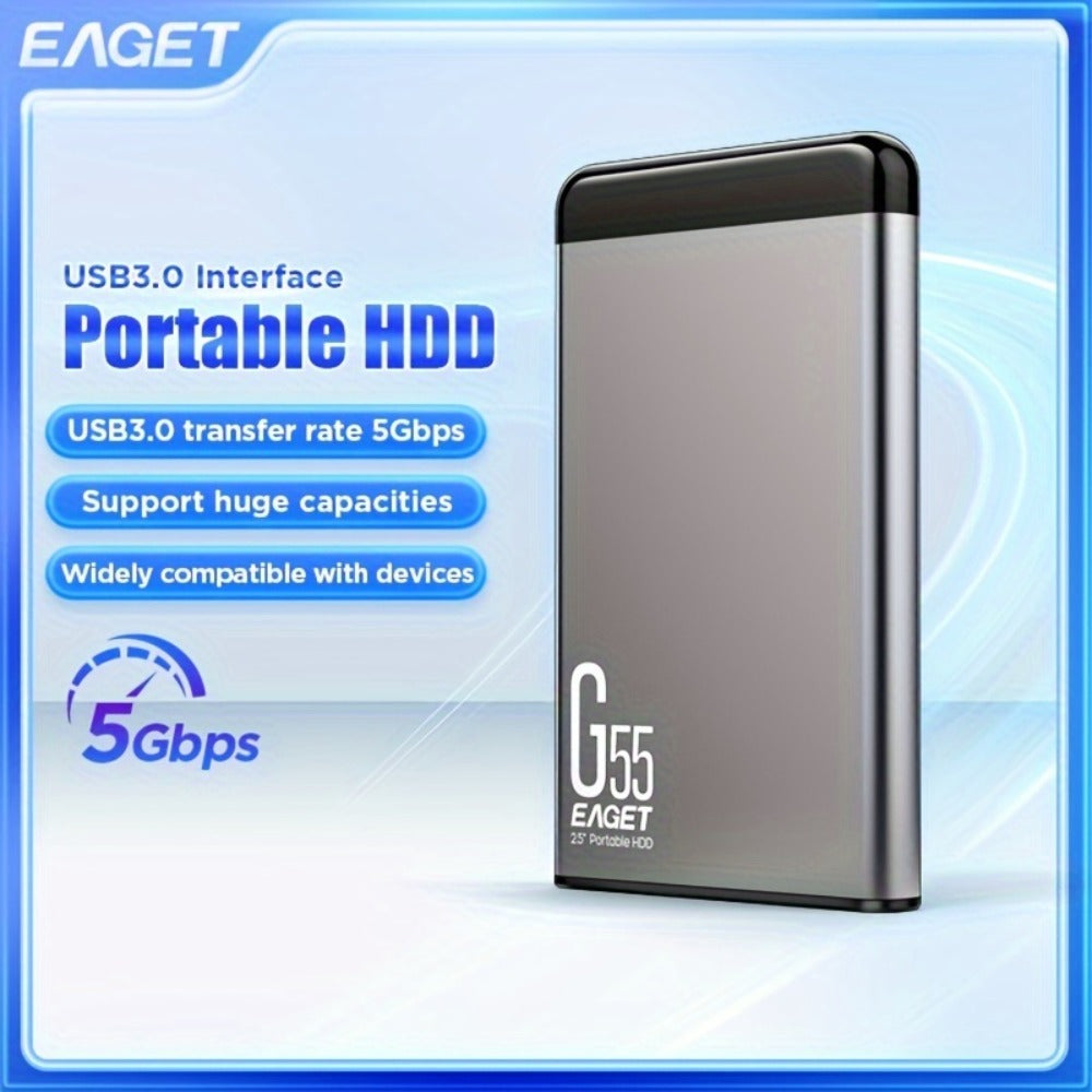 500GB Portable External Hard Drive EAGET G55 for an Everyday Personal Care Routine, with the Listed Configuration