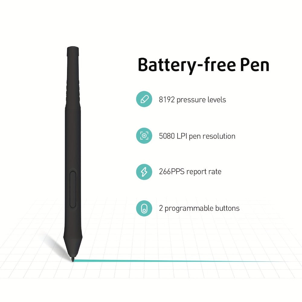 XENX Graphics Drawing Tablet 10 x 6.22 Inch, 8192 Pressure Sensitivity Battery-Free Passive Stylus