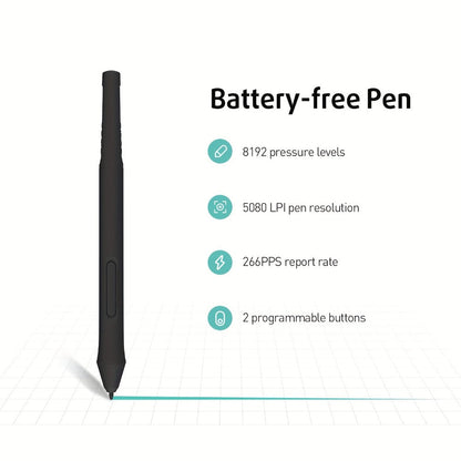 XENX Graphics Drawing Tablet 10 x 6.22 Inch, 8192 Pressure Sensitivity Battery-Free Passive Stylus