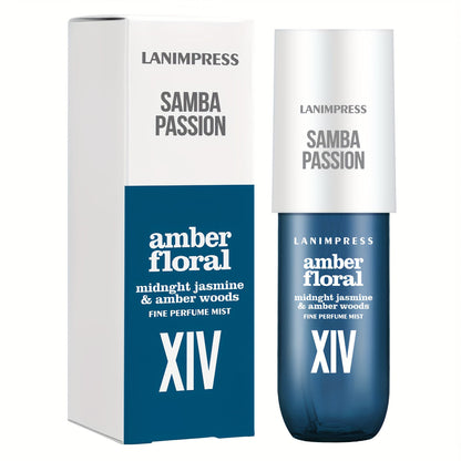 Perfume Mist for Women Samba Passion 3oz Amber Floral Body Hair Fragrance Spray Long Lasting Travel Size Daily Wear Date Night Gift for Her