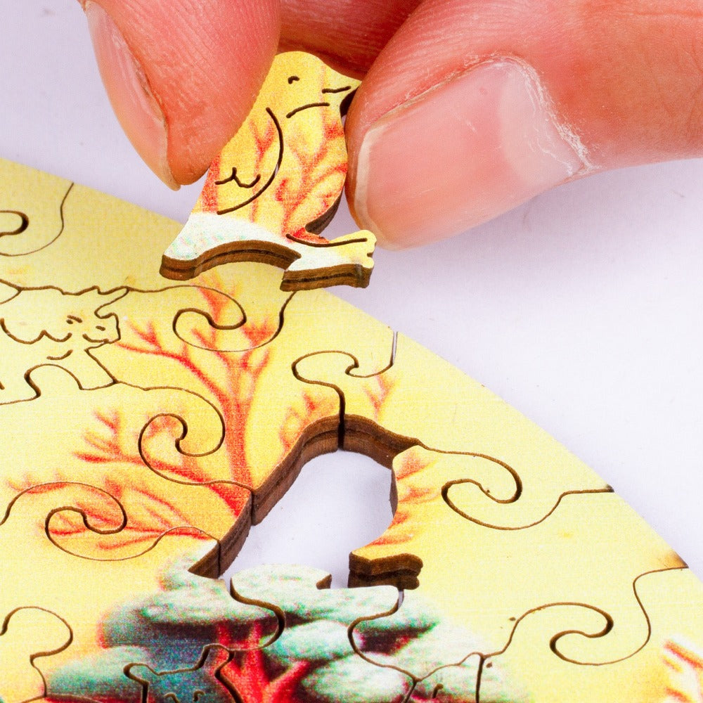Colorful Horse Wooden Jigsaw Puzzle with Irregular Pieces and S, M and L Size Options from 4.92 to 11.02 Inches