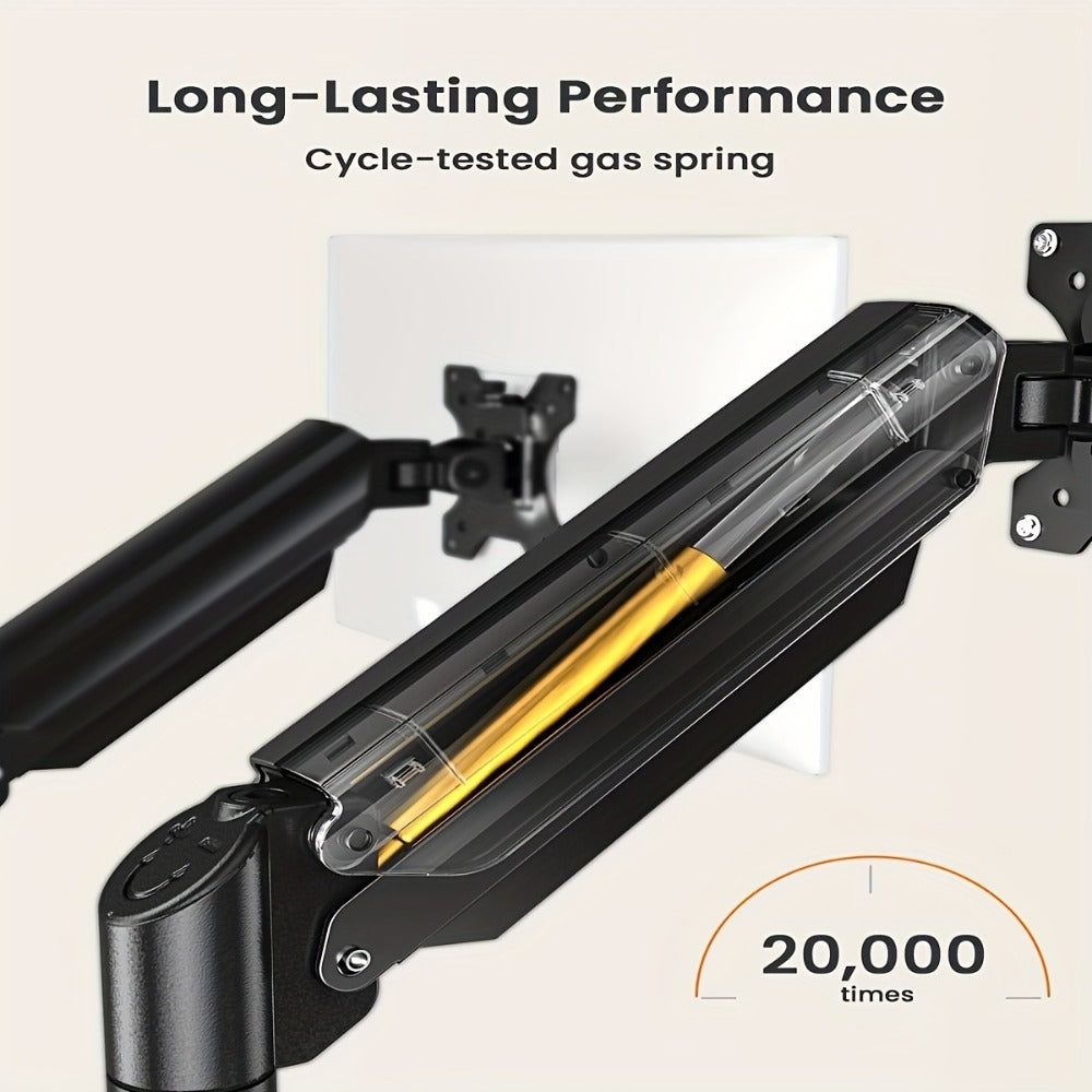 Dual Monitor Stand for 32 Inch Screens, Full Motion Dual Monitor Arm with 180° Swivel Tilt 360° Rotation