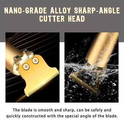 T-Blade Trimmer for Men Cordless Rechargeable – Nano Titanium Alloy Blades LED Display 4 Guide Combs 1.5-4mm