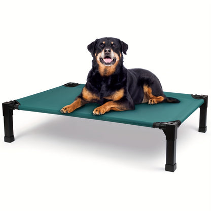 Elevated Dog Bed Cooling Raised Cot with Metal Frame – Washable Breathable Mesh, No-Slip Feet, Portable Dog Cot for Indoor & Outdoor Use