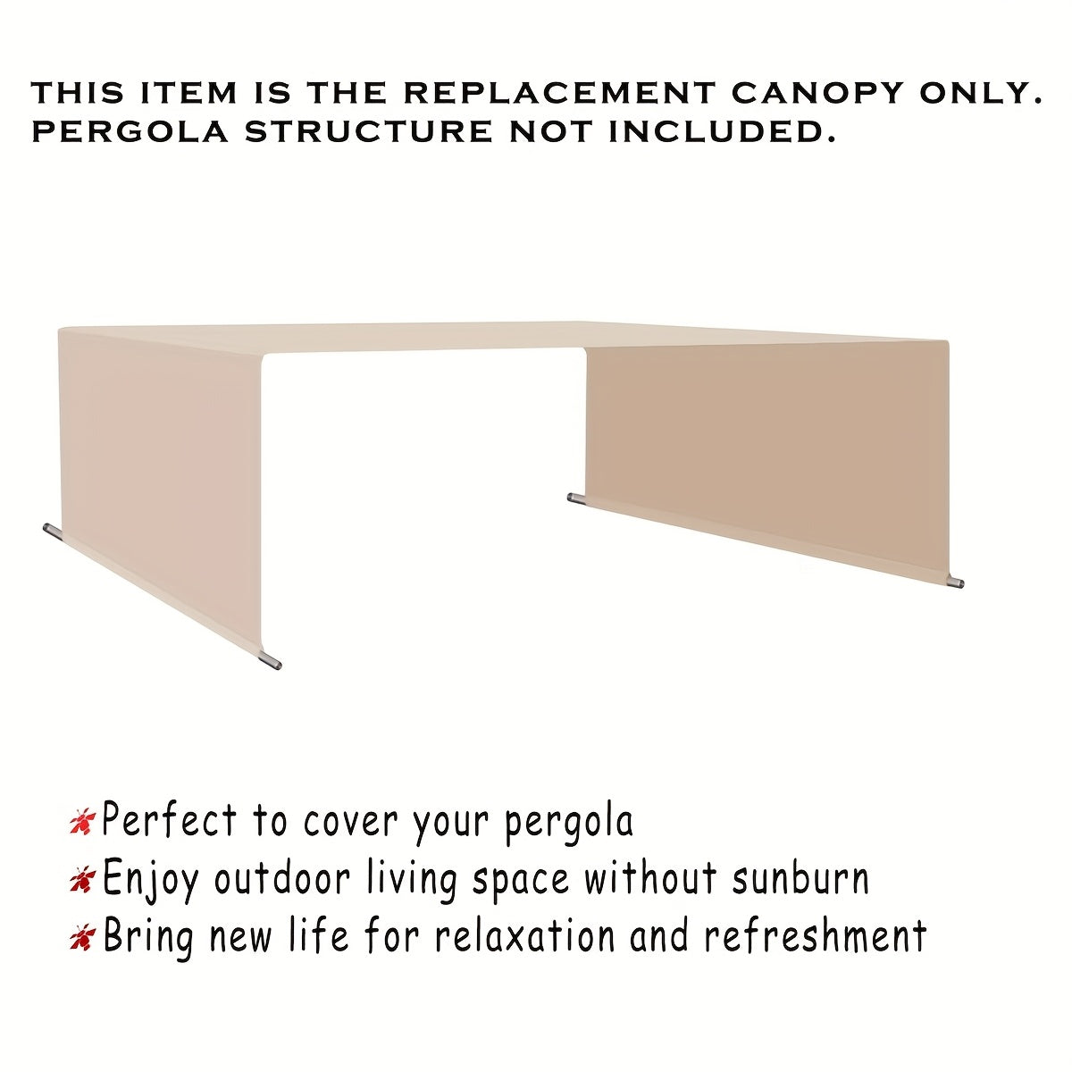 Pergola Canopy, Outdoor Patio Shade Replacement for Garden, Patio and Yard Use, with the Listed Configuration