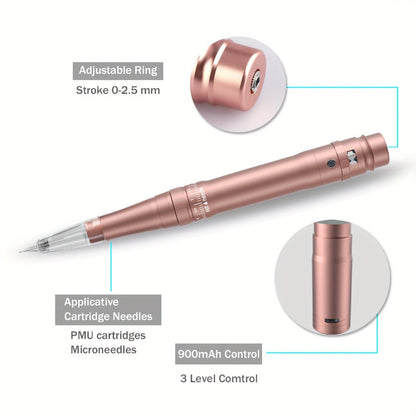 Permanent Eyebrow Tattoo Kit PMU Pen - Includes Tattoo Pen, Ink, Eyebrow & Lip Tattoo Needles, Practice Accessories