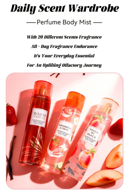 Floral and Fruit Body Mist Spray, 8 fl oz / 236ml in Fourteen Exact Scent Options for External Body Use
