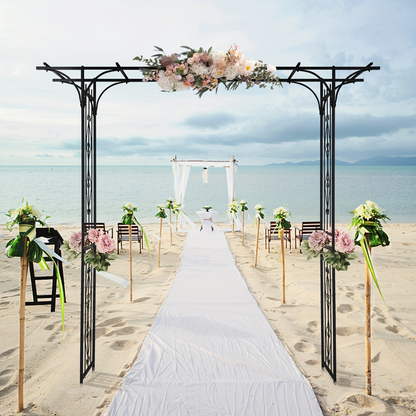 Flat Top Iron Garden Arch 16mm Tube Climbing Rose Trellis for Garden, Patio and Yard Use, with the Listed Configuration