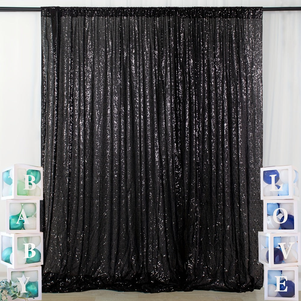 Sequin Backdrop Curtain for Party Wedding – 4x8ft Shimmering Glitter Curtain for Birthday Photo Booth Stage Decoration, Easy Hang