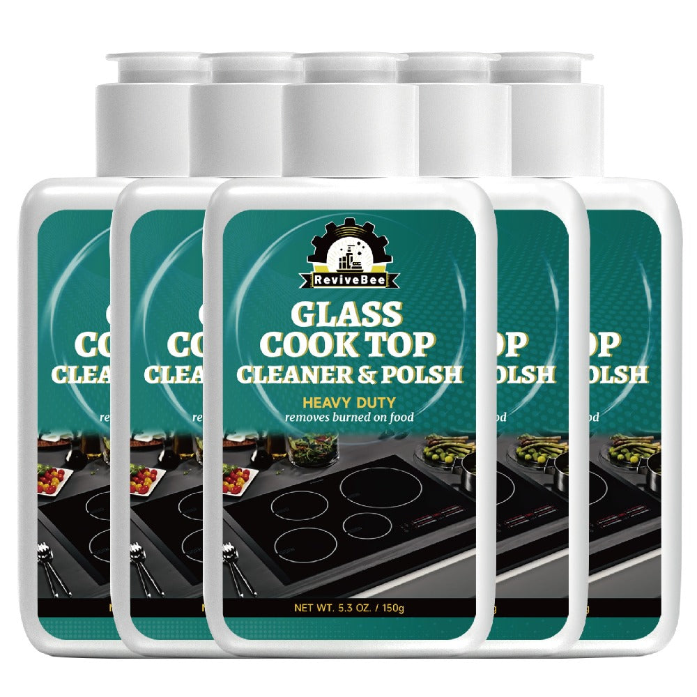 Glass Cooktop Cleaner and Polish – Powerful Stain Remover, Removes Oil Film, Water Spots & Burnt-On Residue
