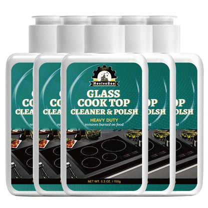 Glass Cooktop Cleaner and Polish – Powerful Stain Remover, Removes Oil Film, Water Spots & Burnt-On Residue
