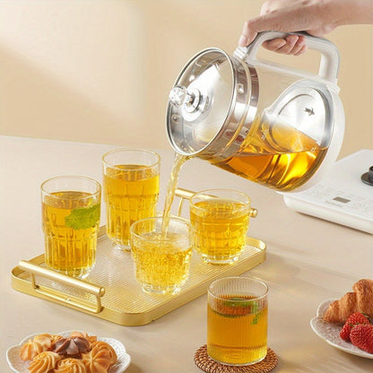 Electric Health Pot Smart Kettle 1.8L Thickened Glass 18 Smart Functions Removable Filter Multi-Functional for Tea Herbal Brewing Camping