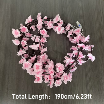 String Lights, Cherry Blossom Branch Chandelier with USB Power, Eight Modes and Four LED-and-Length Options