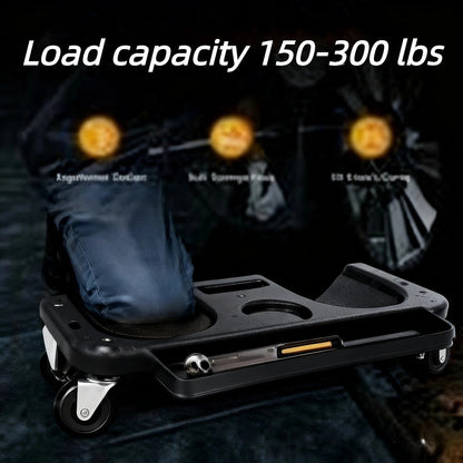 Rolling Knee Pad with Wheels & Built-In Tool Tray – Cushioned Kneeling Platform for Mechanics, Carpenters & Flooring Work