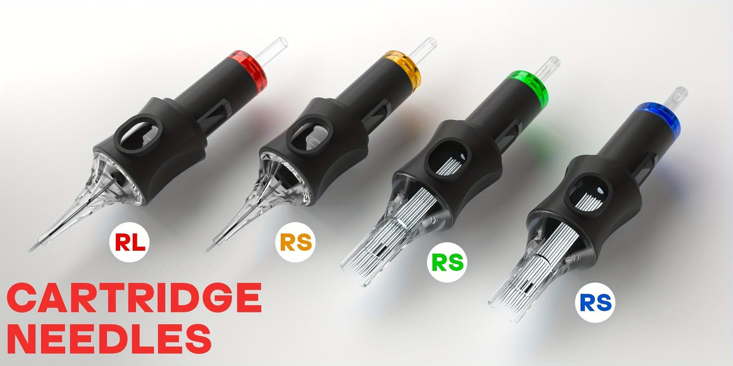 Tattoo Cartridge Needles with POSEIDON V5 Label, 50-Piece Mixed or Round Liner Pack Options