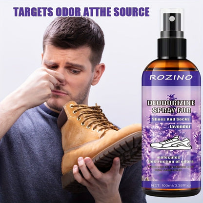 Foot Deodorizer Spray for Feet Socks & Shoes, Lavender Scent, Fast-Drying Odor Control, Glycerin Formula