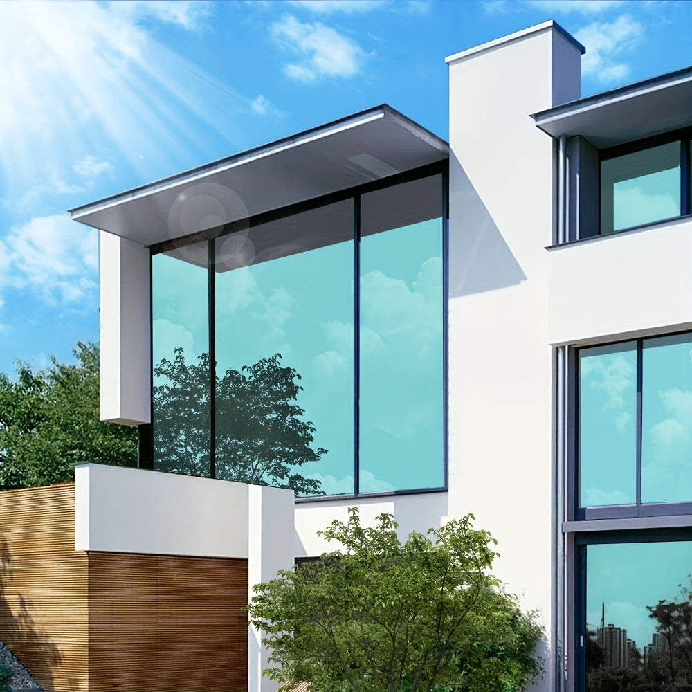 One Way Window Film Static Cling No Glue - Heat Control Anti-Glare Sun Blocking Reflective Mirror Tint for Home Office Hotel