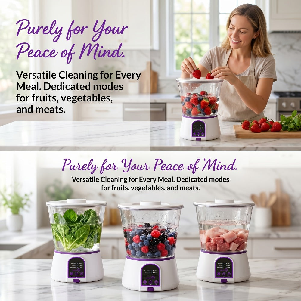 Fruit and Vegetable Cleaner Machine Ultrasonic Purifier Multifunctional Household Food Cleaning for Garden, Yard and Pest Management