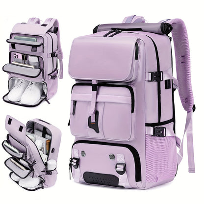Laptop Backpack with Shoe Compartment, USB Port and Large Travel Storage in Eight Colors for Daily Use