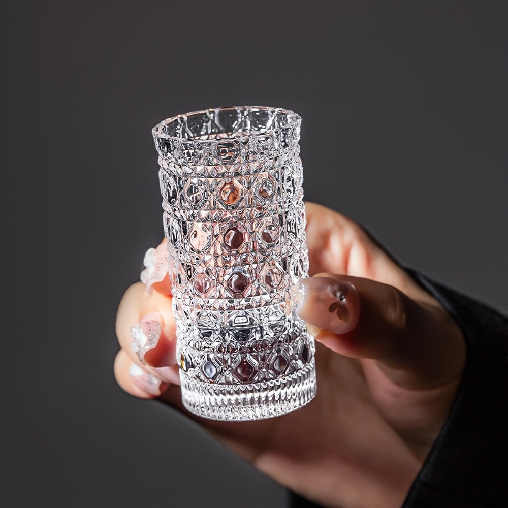 Shot Glass Set Diamond Engraved – Whiskey Vodka Tequila Glasses for Parties Weddings Home Bar Entertaining Reusable Barware Gift