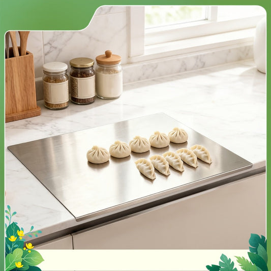 Stainless-Steel-Labeled Cutting Board and Pastry Mat with Smooth Faces and Three Rectangular Size Options