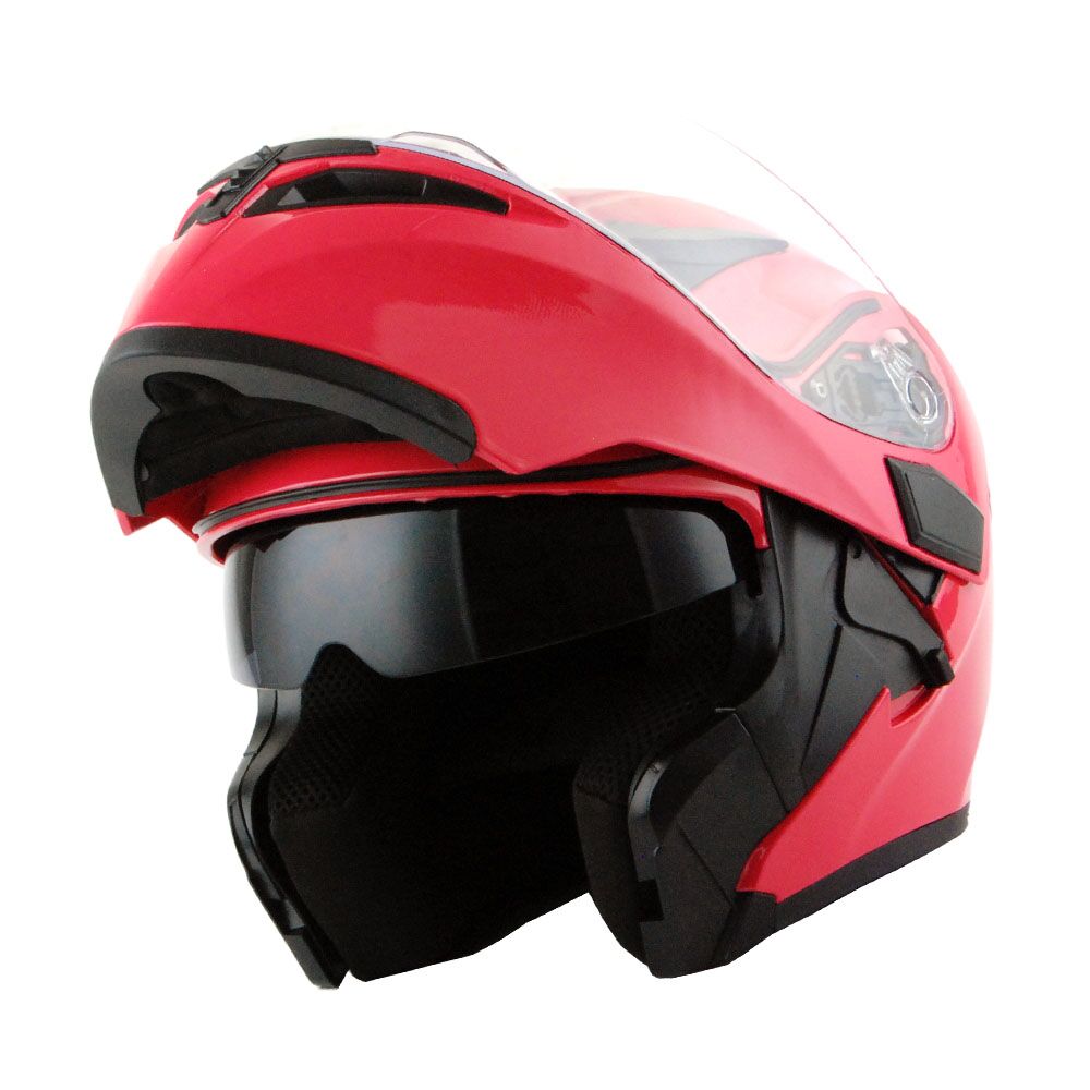 Motorcycle Helmet Modular Flip-Up Full-Face Shell with Dual Visors, S-XL Sizes and Arrow, Storm or Glossy Styles
