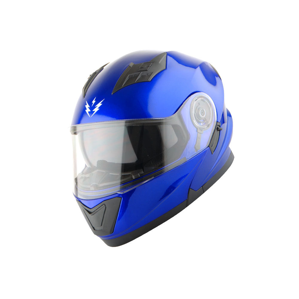 Motorcycle Helmet Modular Flip-Up Design with Dual Visors, Optional Three-Mode LED Tail Light and S-XL Sizes