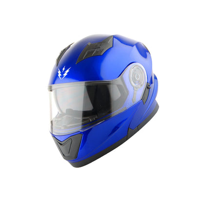 Motorcycle Helmet Modular Flip-Up Design with Dual Visors, Optional Three-Mode LED Tail Light and S-XL Sizes