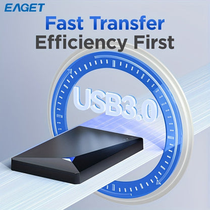 Portable USB 3.0 Hard Drive with 250GB or 320GB Capacity, Black EAGET G20 Enclosure and Micro-B Connector
